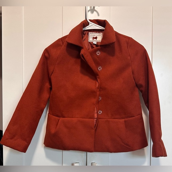 Janie & Jack Red Button-Up Jacket size 7-8 Kids Coat - Picture 3 of 11
